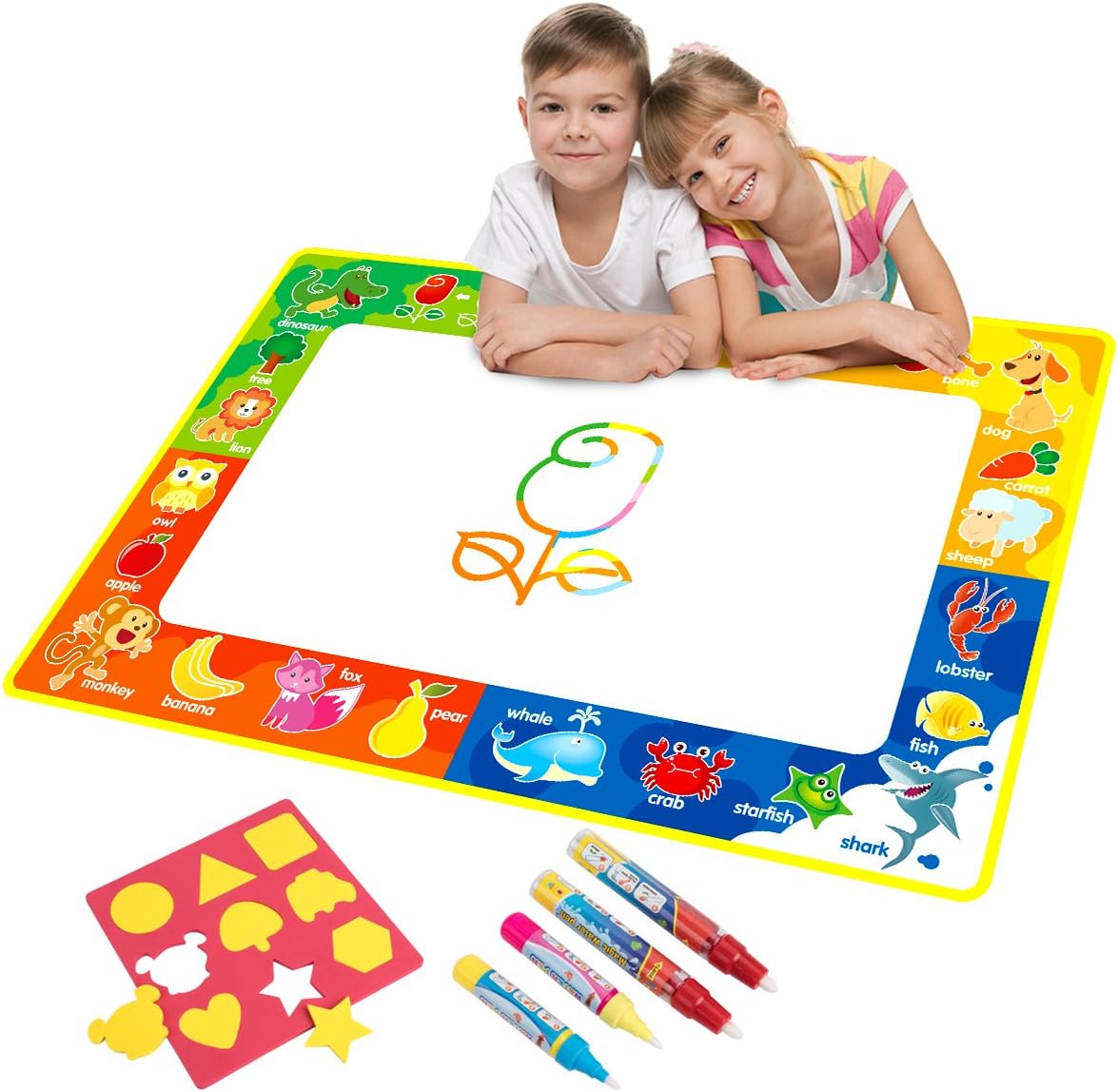Vidillo Water Doodle Mat, Water Drawing Mat Kids Toys Large Magic Toddlers