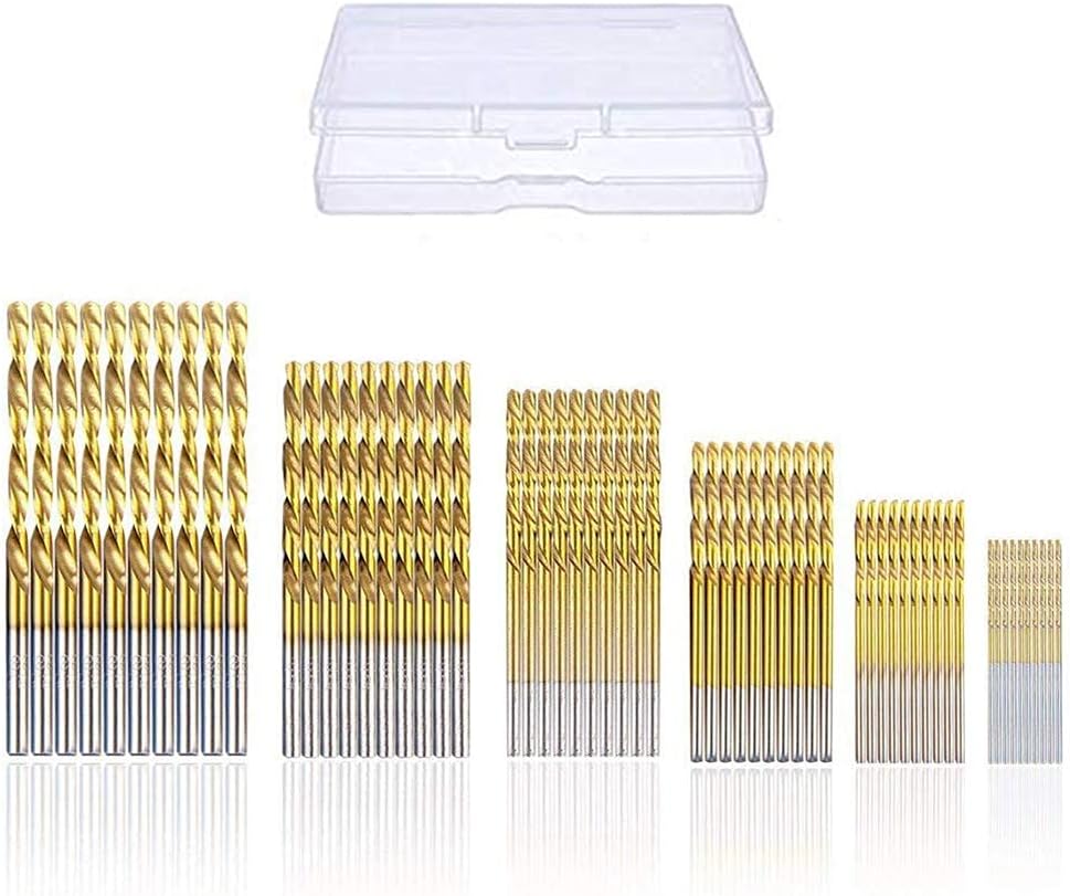 Drill Bit Set, Vidillo 60pcs Titanium Twist Drill Accessories Tool Set