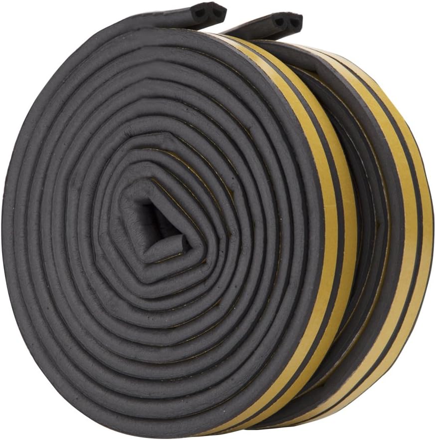 Rubber Seal Weather Strip Foam Tape, Feelava D Type 10 m Doors Windows Draught Excluder…