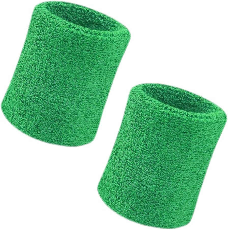 Vidillo 2 Pack 4 inch Wrist Bands Sweatbands Soft Thick Cotton Wrist Bands for Tennis Gym Soccer Basketball Running