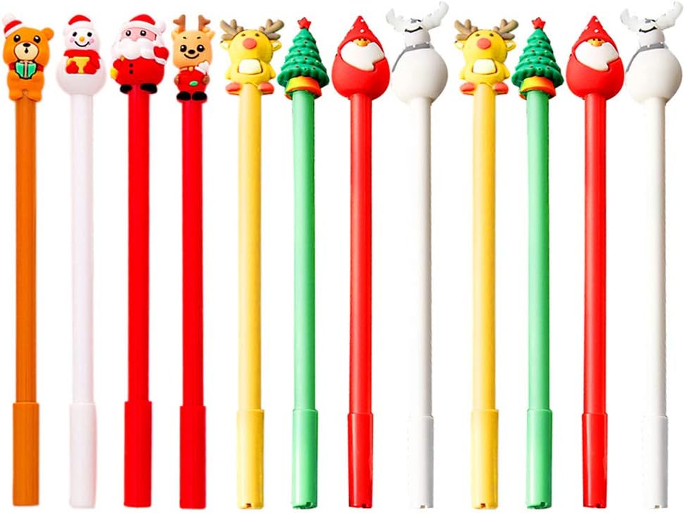 Rollerball Gel Ink Pen 12Pcs Christmas Cute Rollerball Ballpoint Pen Set