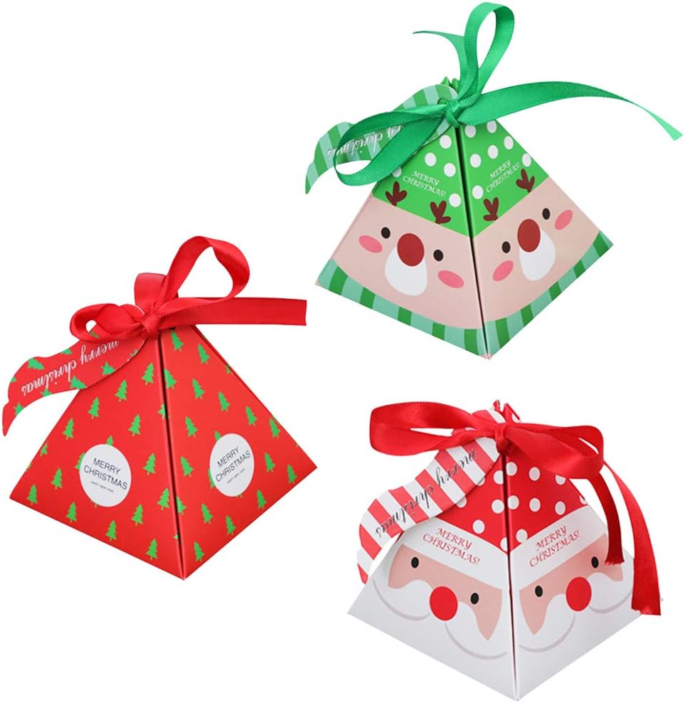 36 Pcs Candy Boxes - Christmas Party Favor Pack with 36 Bows & Labels, DIY Gift Cake…