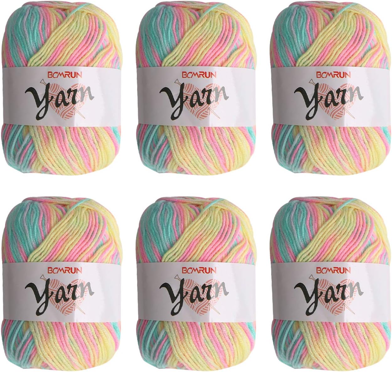 Knitting Wool Yarn Scarf Sweater 6x50g Double Knitting Yarn Set for Crochet