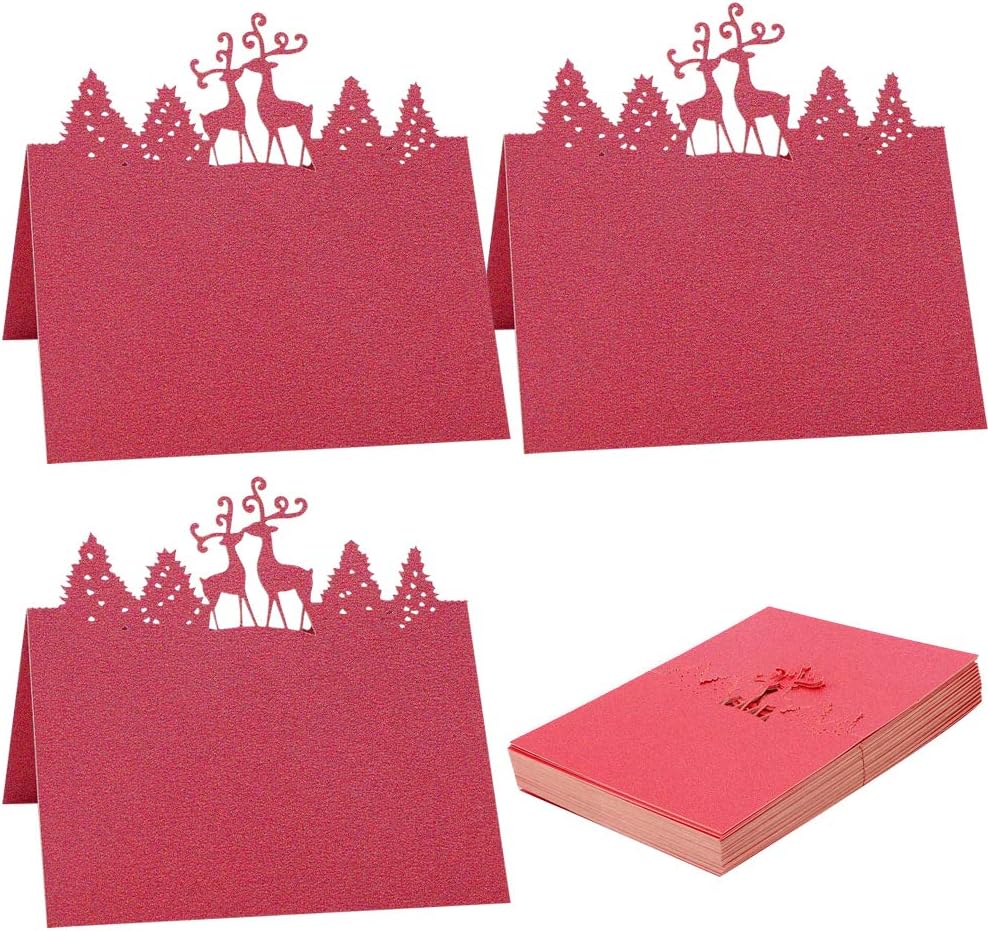 Christmas Reindeer Table Cards 50 Sheet Christmas Tree Name Place Card