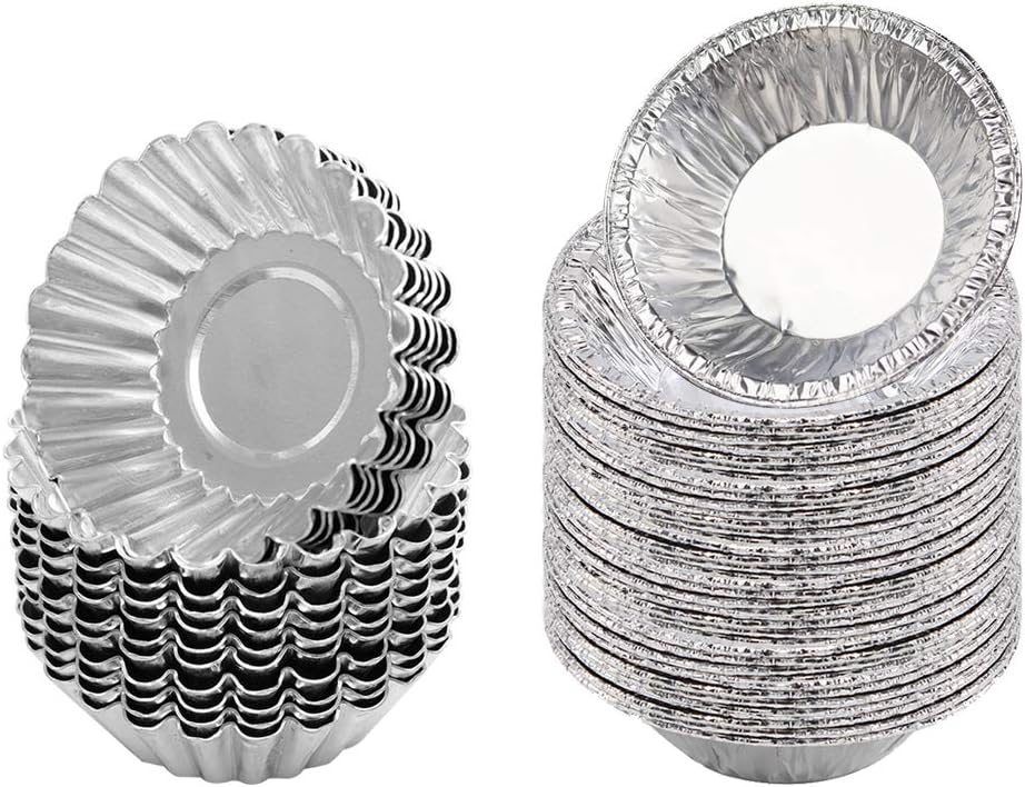 Egg Tart Mold 150pcs Disposable Foil Trays Muffin Cases Egg Tart Tins Mince