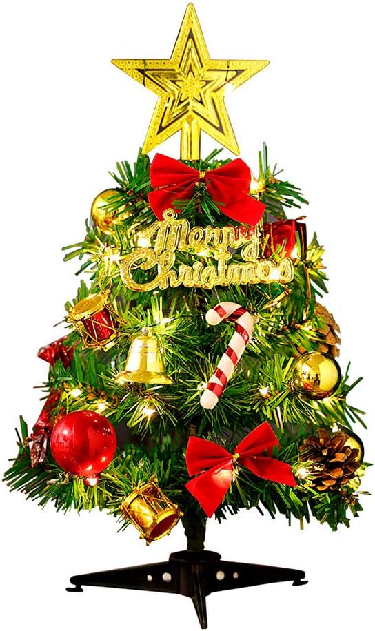 Tabletop Christmas Tree Artificial Xmas Trees and 2M/2.18 Yard Wire String Lights Mini…