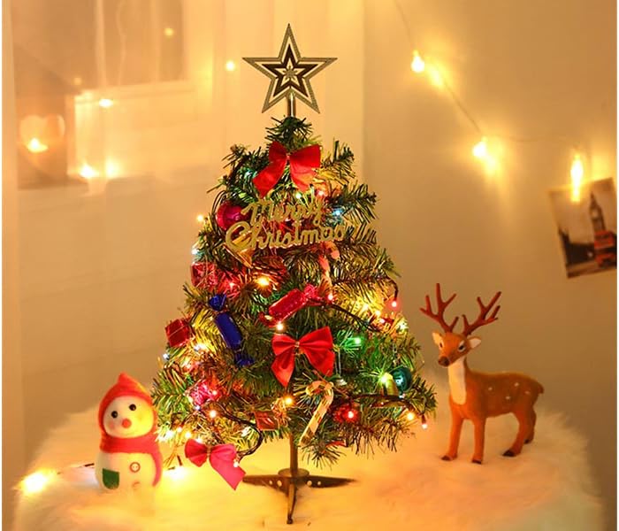 a christmas tree with lights and decorations