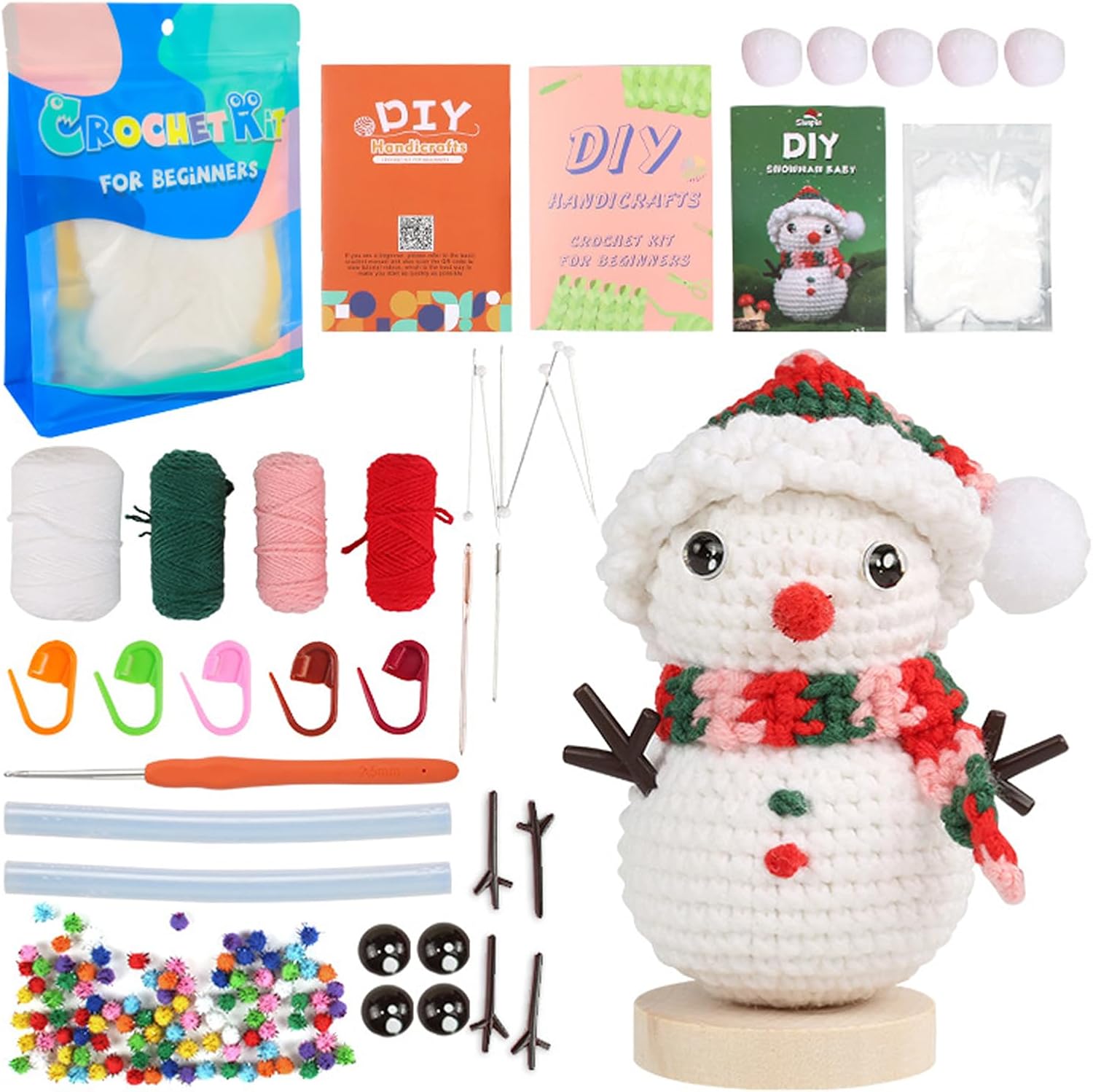 Vidillo Christmas Crochet Kit for Beginners Snowman Complete Beginner Crochet Knitting…