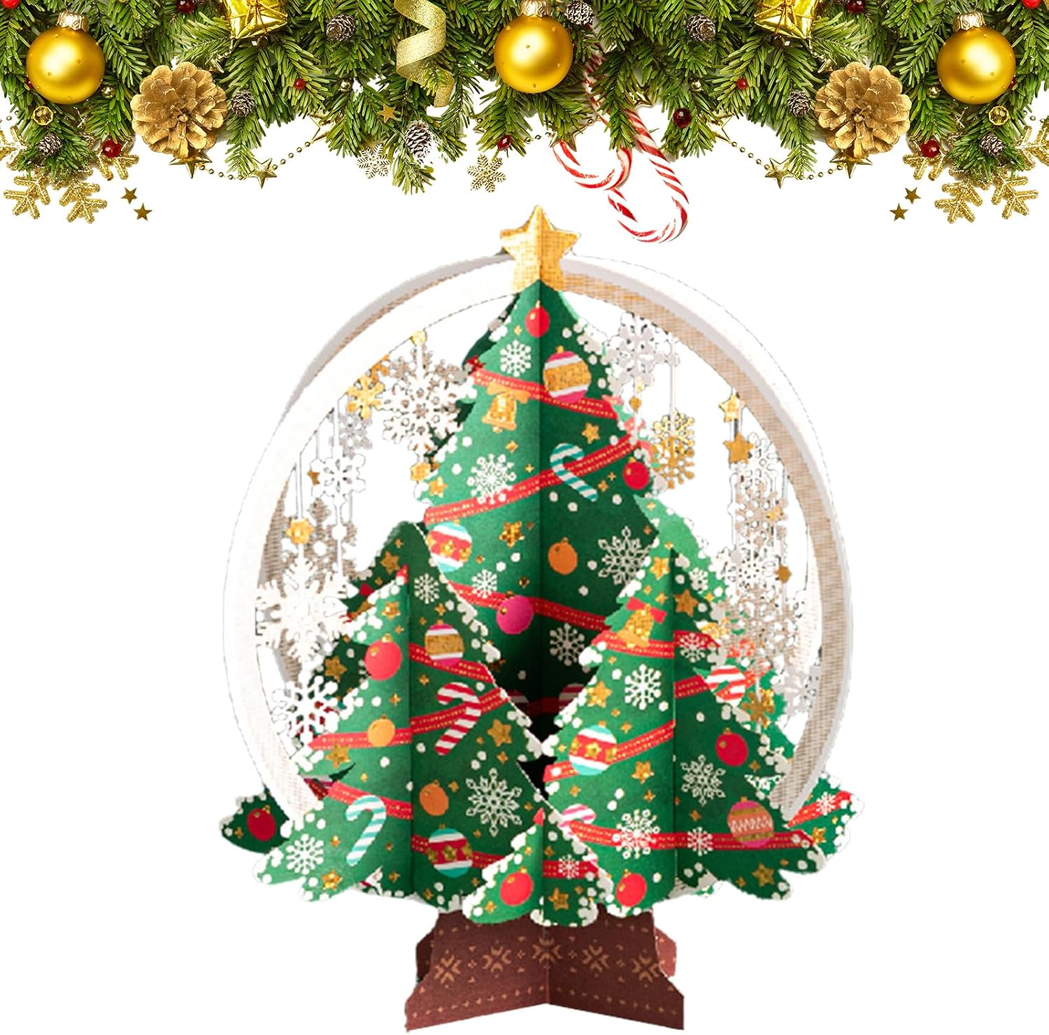 3D Pop Up Christmas Tree Greeting Cards Set - Holiday Cards with Envelopes, Snowflake…