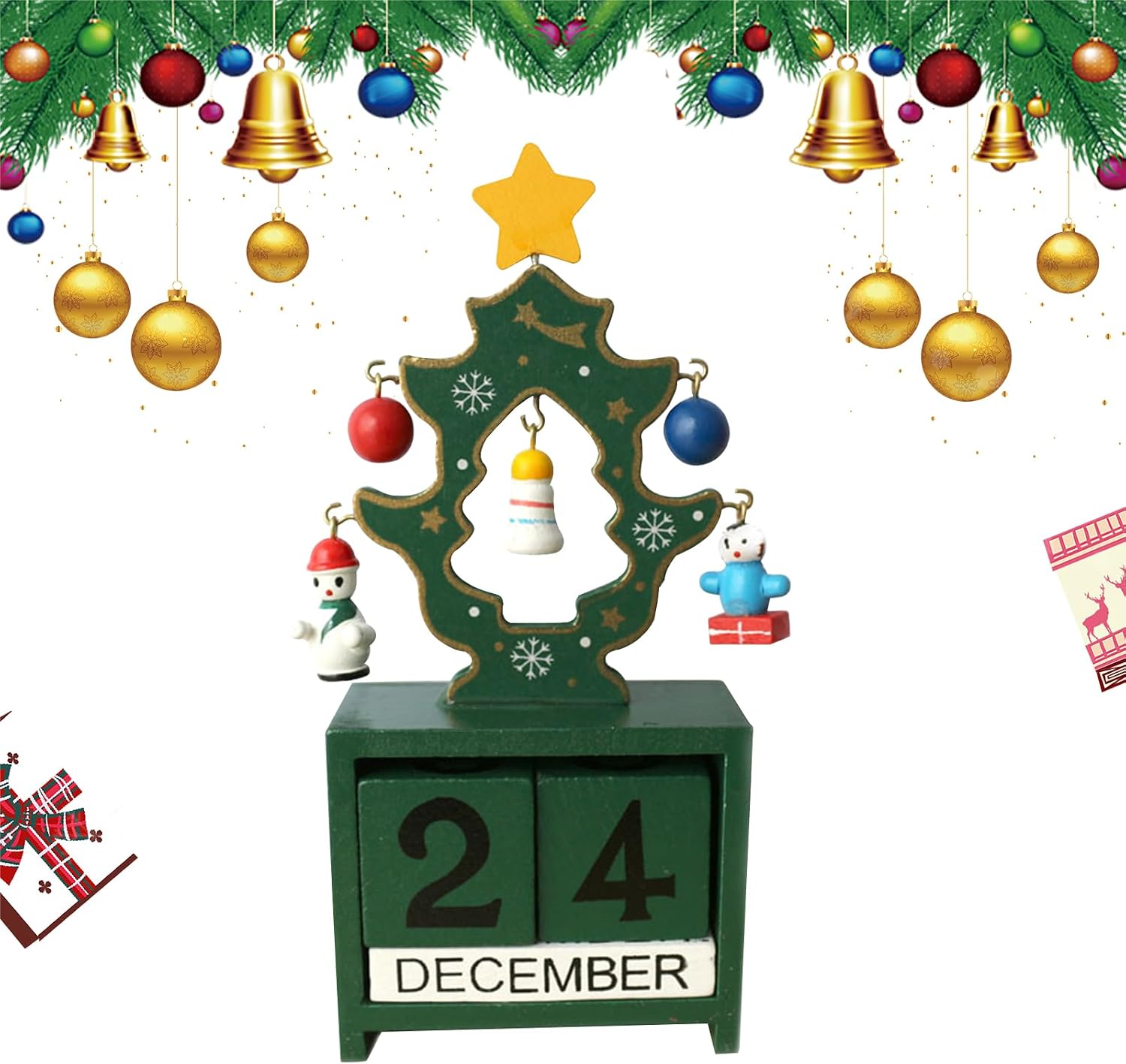 Christmas Advent Calendar Wooden Christmas Countdown Calendar Christmas Tree Calendar…