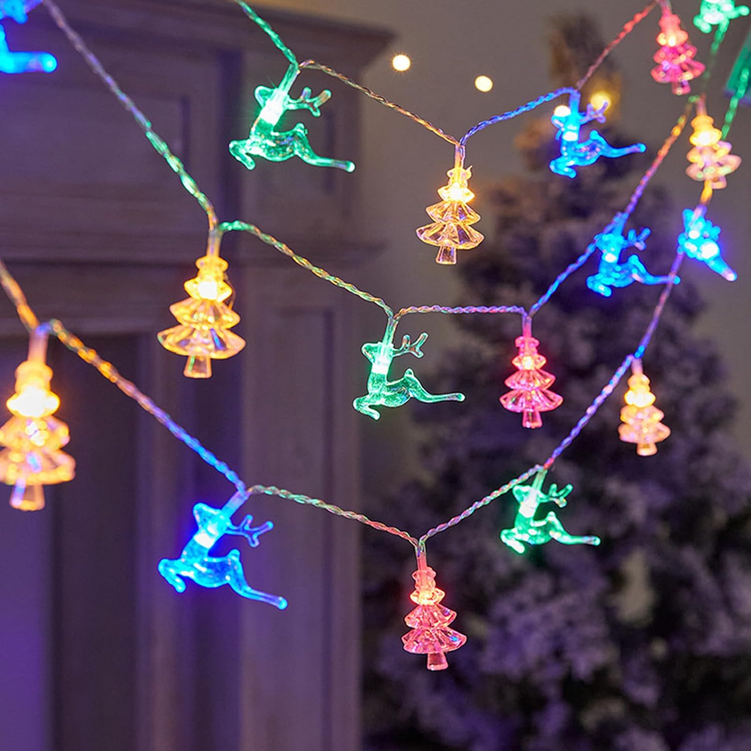 Christmas String Light 9.8 Ft 20 LED Tree Reindeer Fairy Lights Xmas Garland Wreath Light…