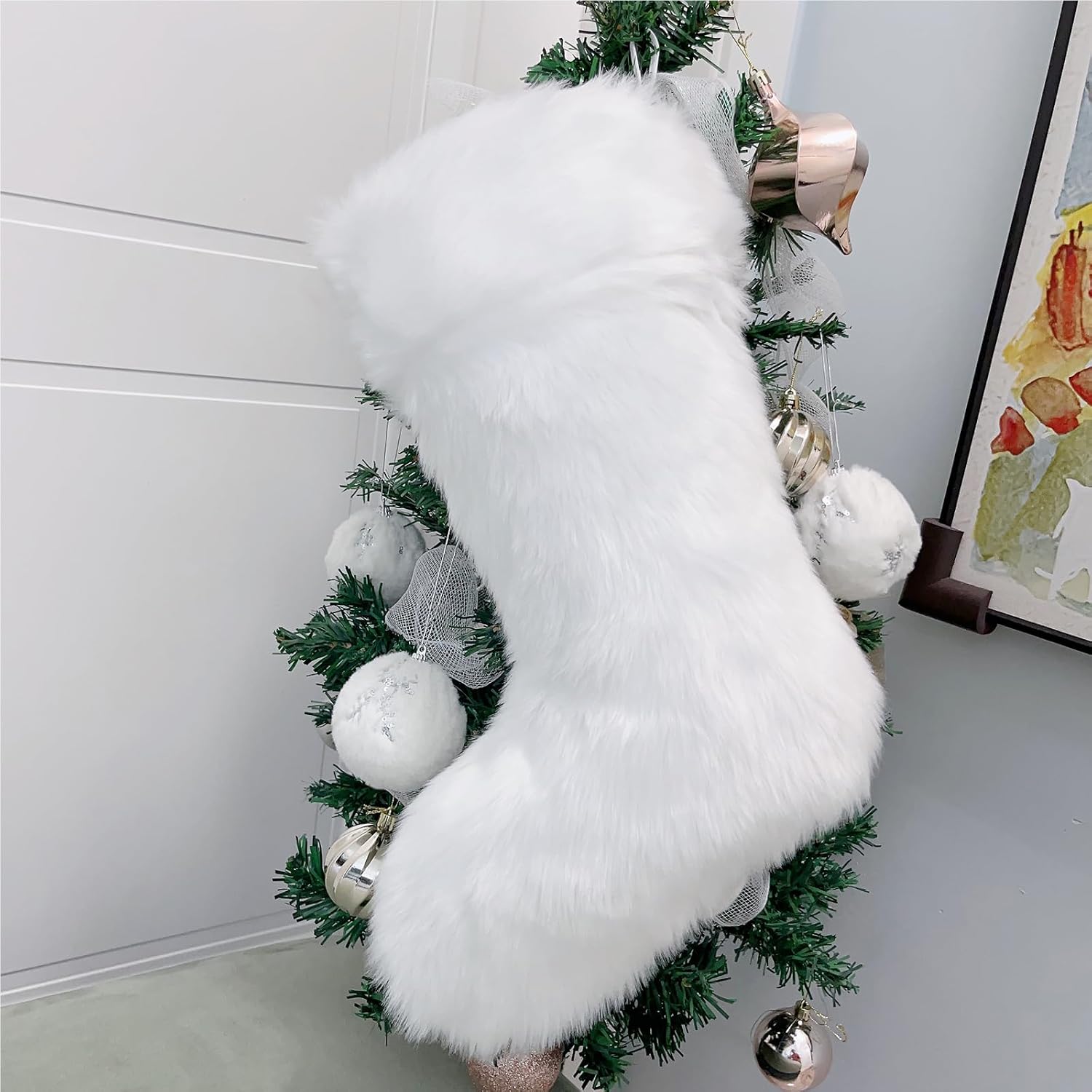 Christmas Stocking Large Plush Hanging Santa Stocking Christmas Stocking Bulk Xmas…