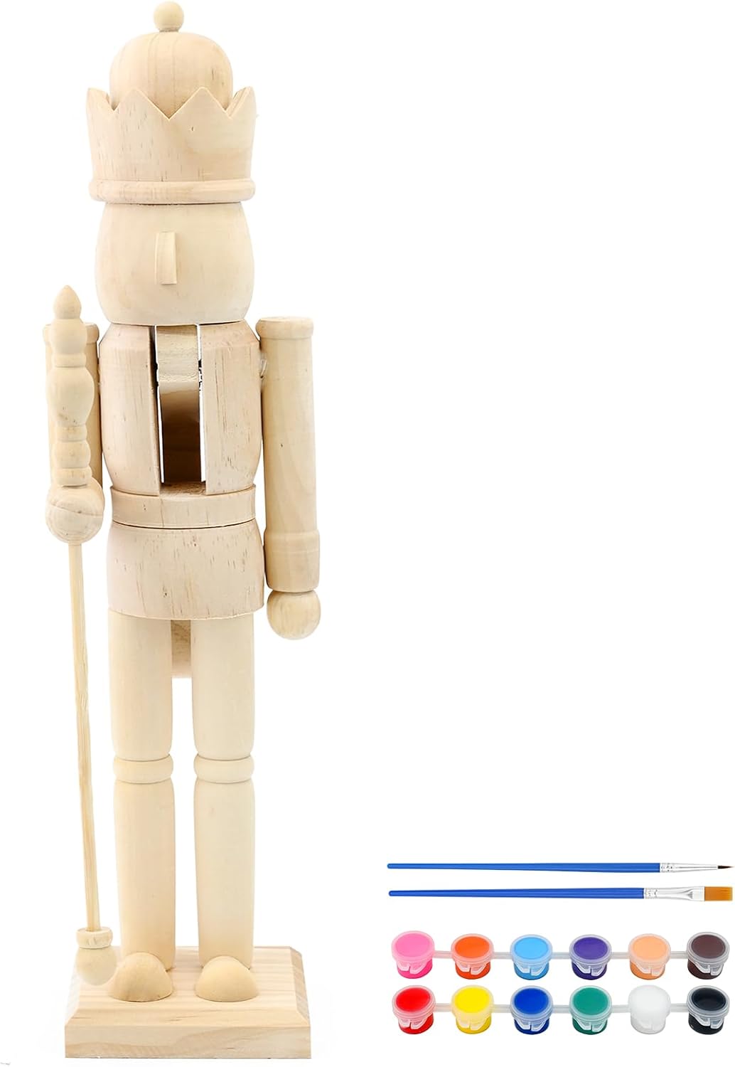 Woodaen Christmas Nutcracker Soldier 38cm Unpainted Blank Nutcracker Soldier Figure…
