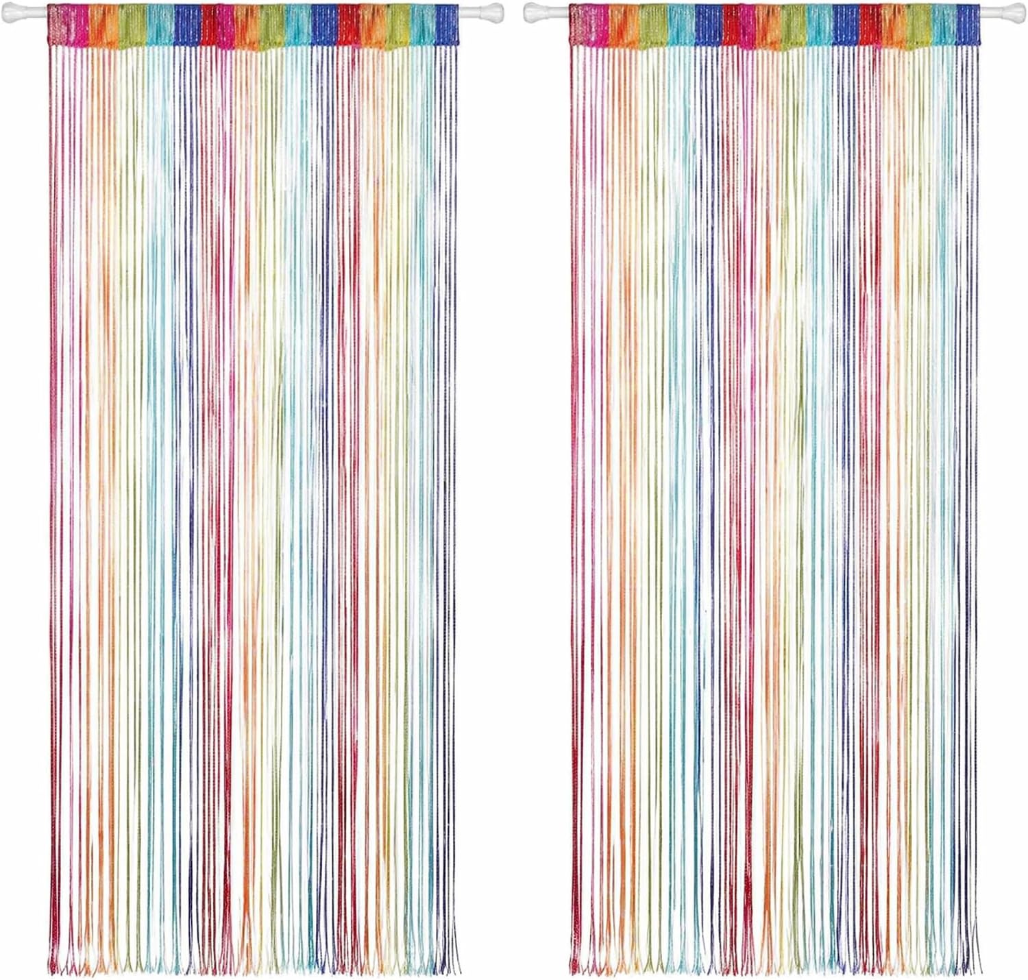 Vidillo 2 Pack Beaded Door Curtain100 x 200cm Fly Curtains for Doors