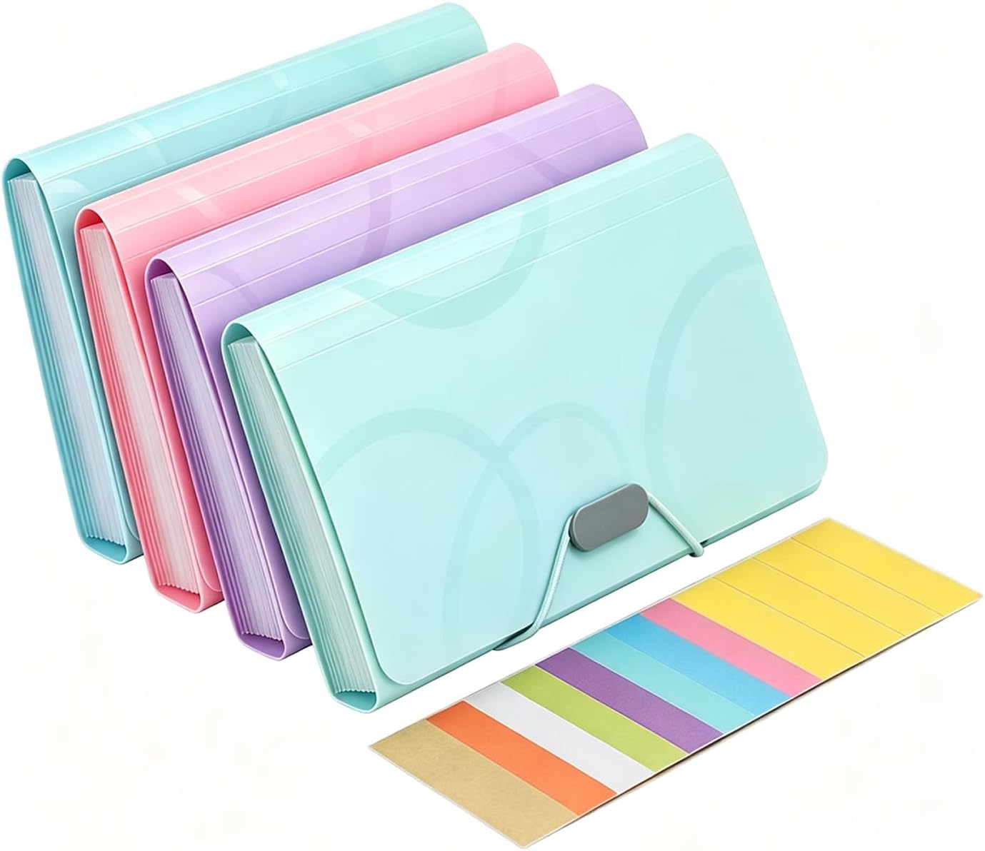 4Pcs Expanding File Folder A6 Size 13 Pockets Portable Document Organiser