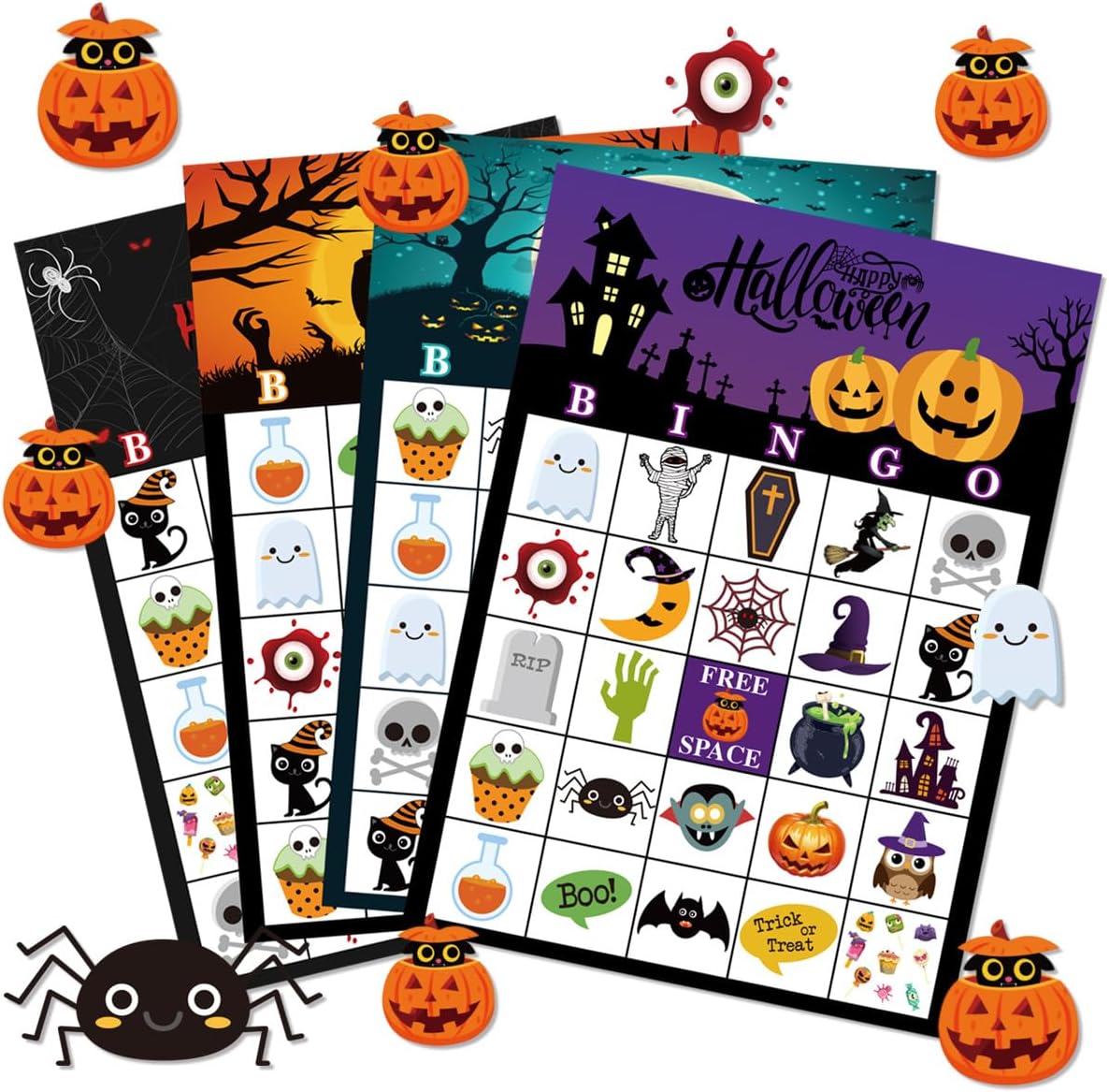 Vidillo 24 Players Hollween Party Bingo Game for Adults Family Activities