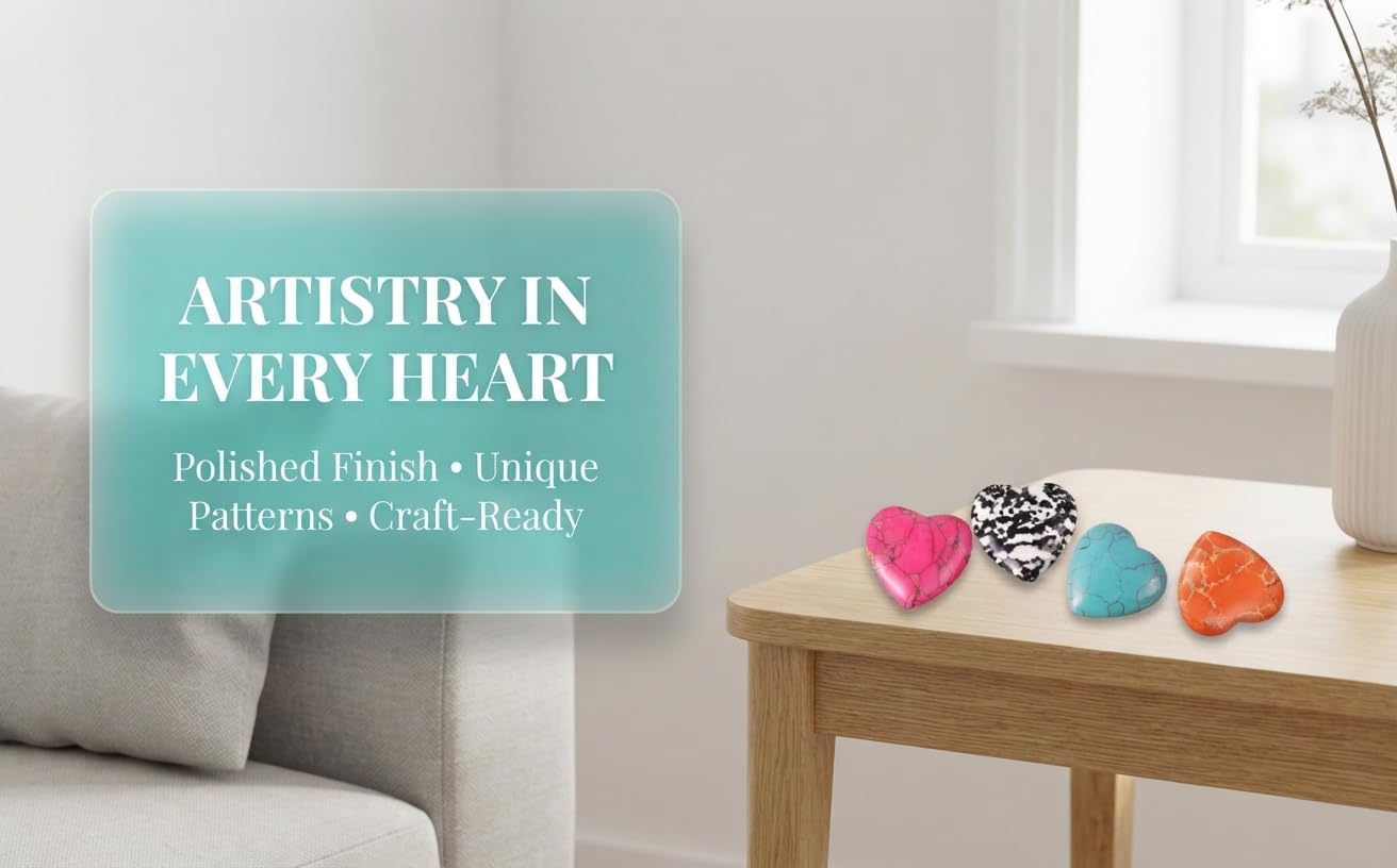 Text reads 'ARTISTRY IN EVERY HEART' and 'Published I think I Value I Choose I Create I Give'. Colorful decorative bowls (pink, blue, orange) on wooden surface in bright room with windows.
