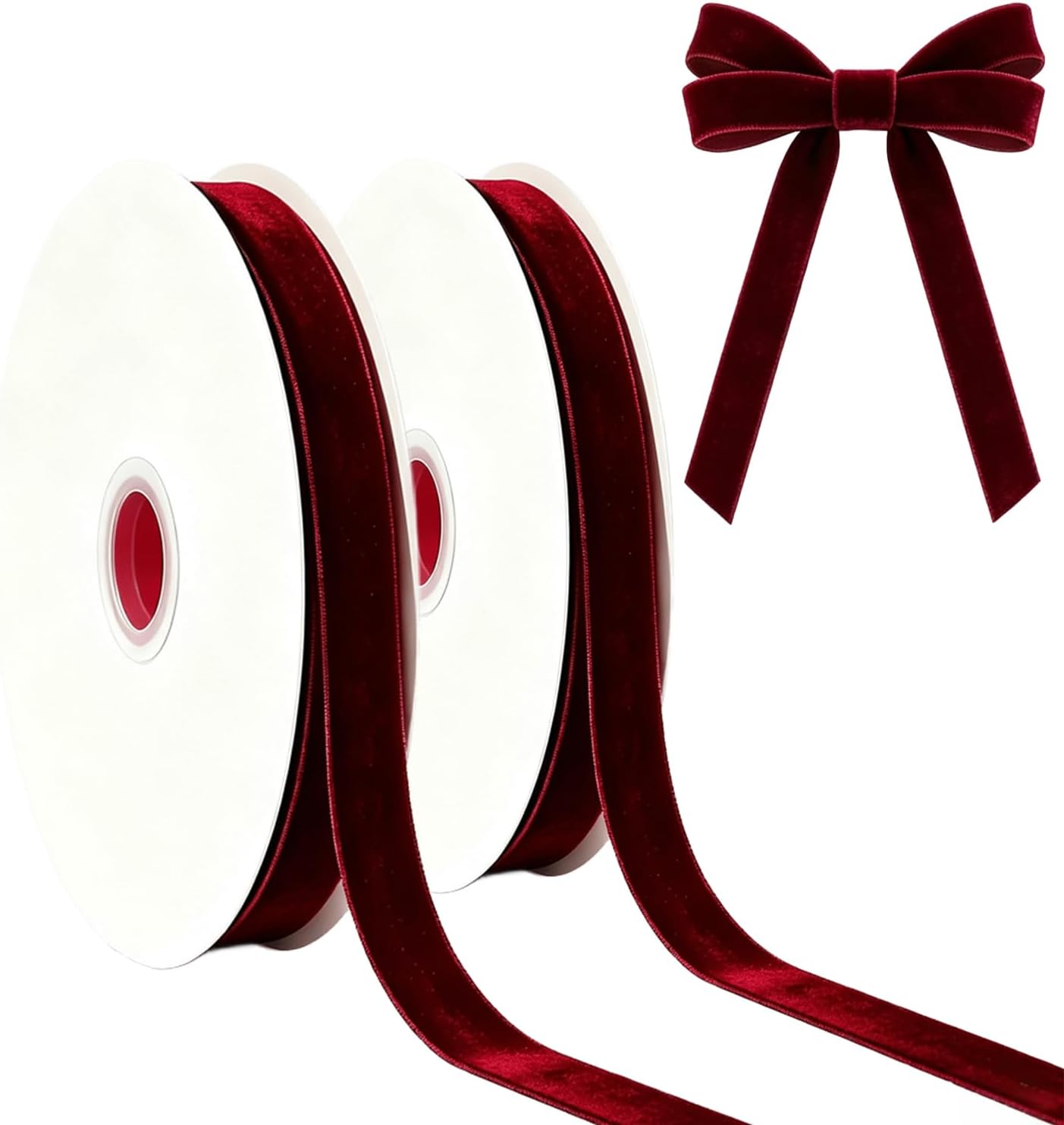 Red Velvet Ribbon 10mm x 20yards Christmas Ribbon for Gift Wrapping