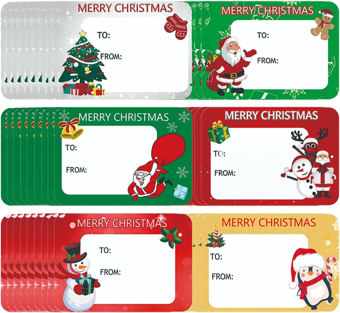 120PCS Christmas Labels Stickers Self-Adhesive Xmas Labels for Presents
